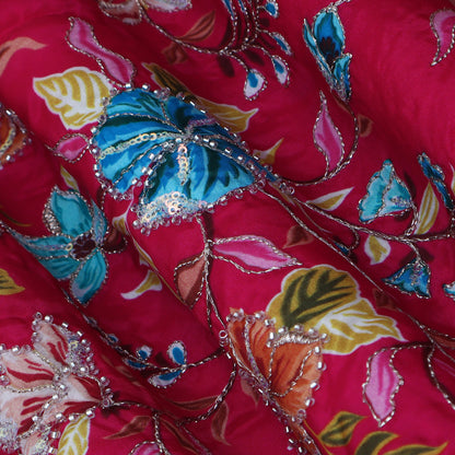 Rani Color Crepe Position Print Embroidery Fabric