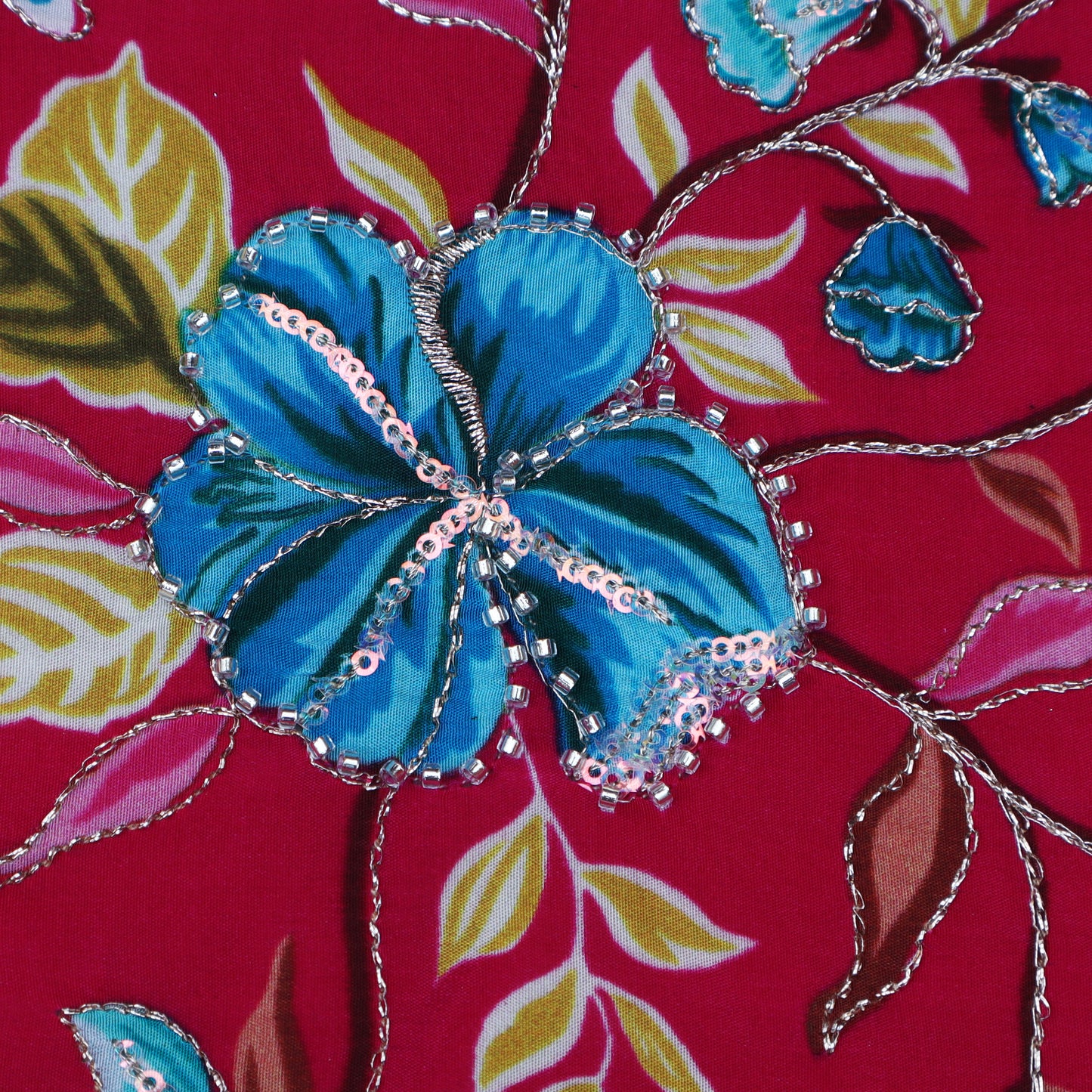 Rani Color Crepe Position Print Embroidery Fabric