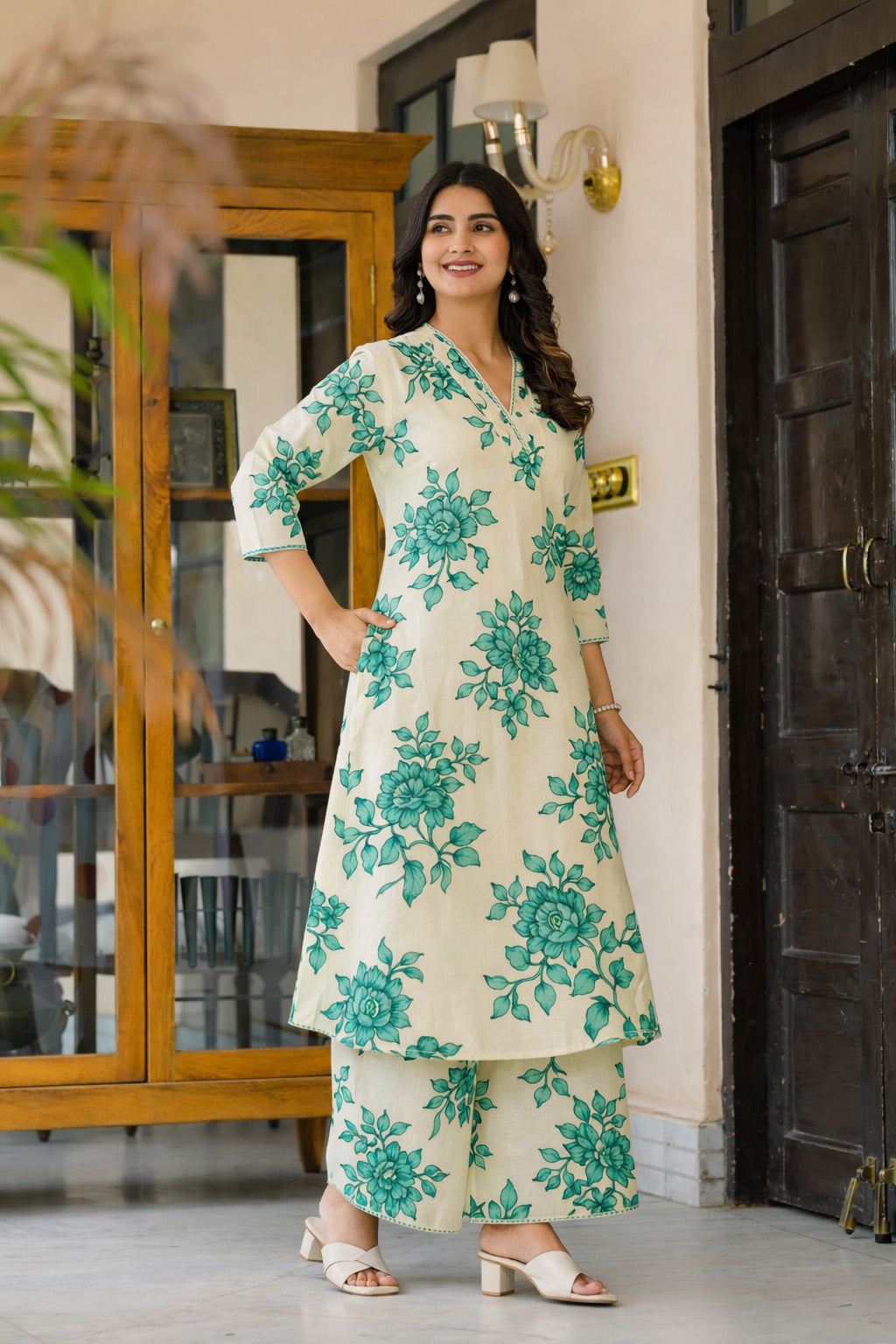 Chanderi Floral Print Fabric