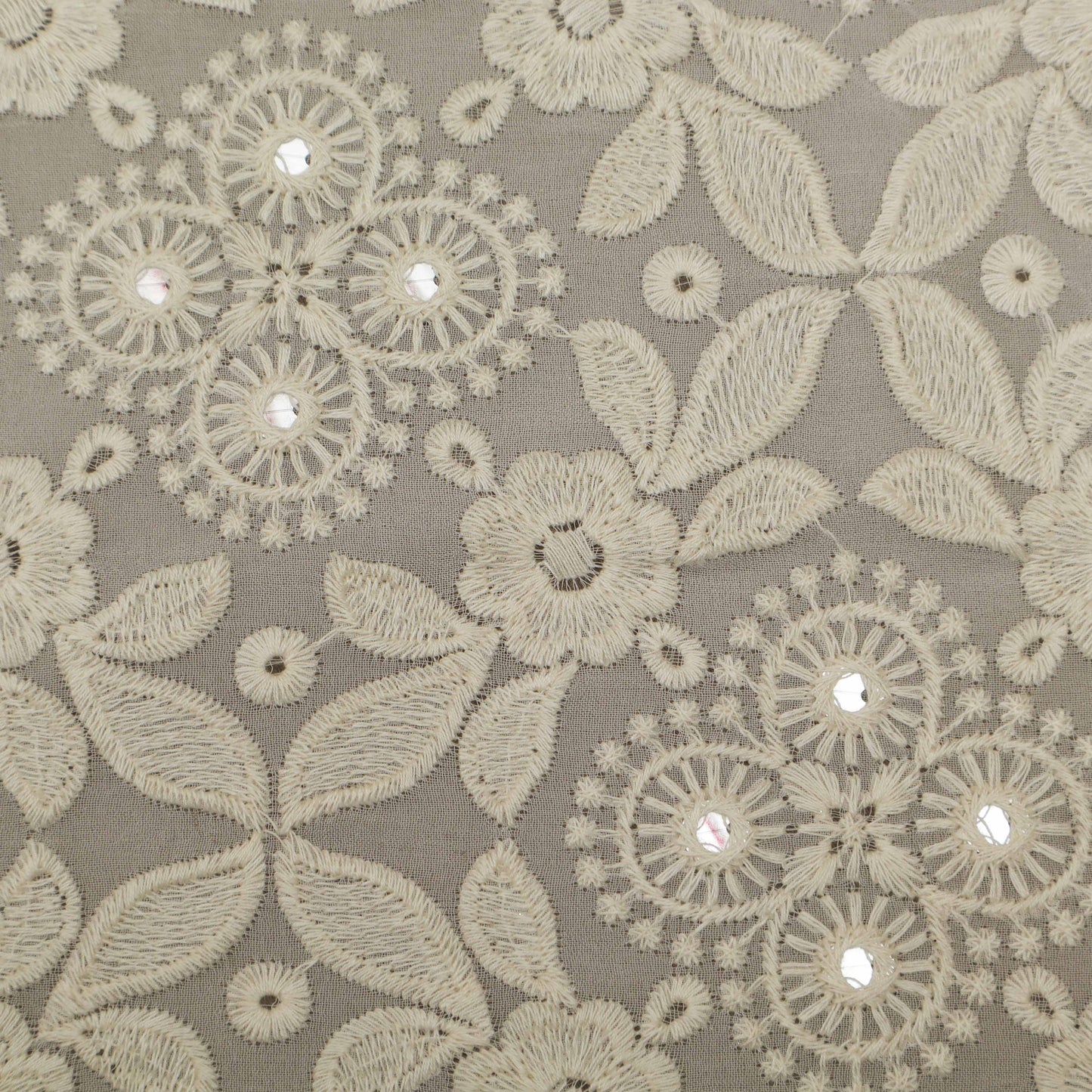 White Color Georgette Embroidery Fabric