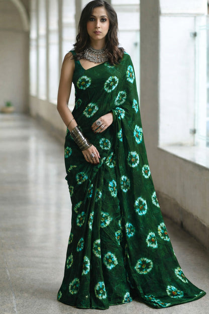 Pure Bandhani Meena Brocade Fabric