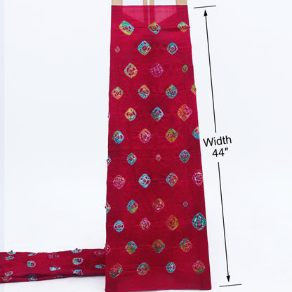 Pure Bandhani Meena Brocade Fabric