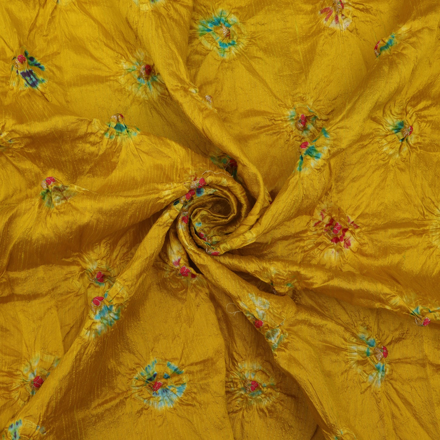 Pure Bandhani Meena Brocade Fabric