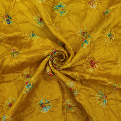 Pure Bandhani Meena Brocade Fabric