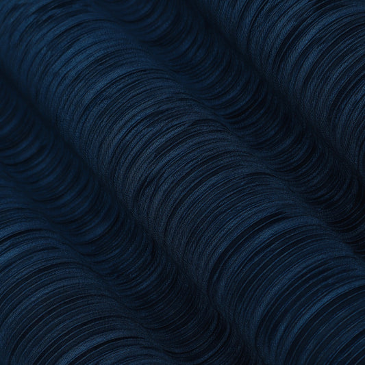 Dark Blue Color Crush Satin Plain Fabric