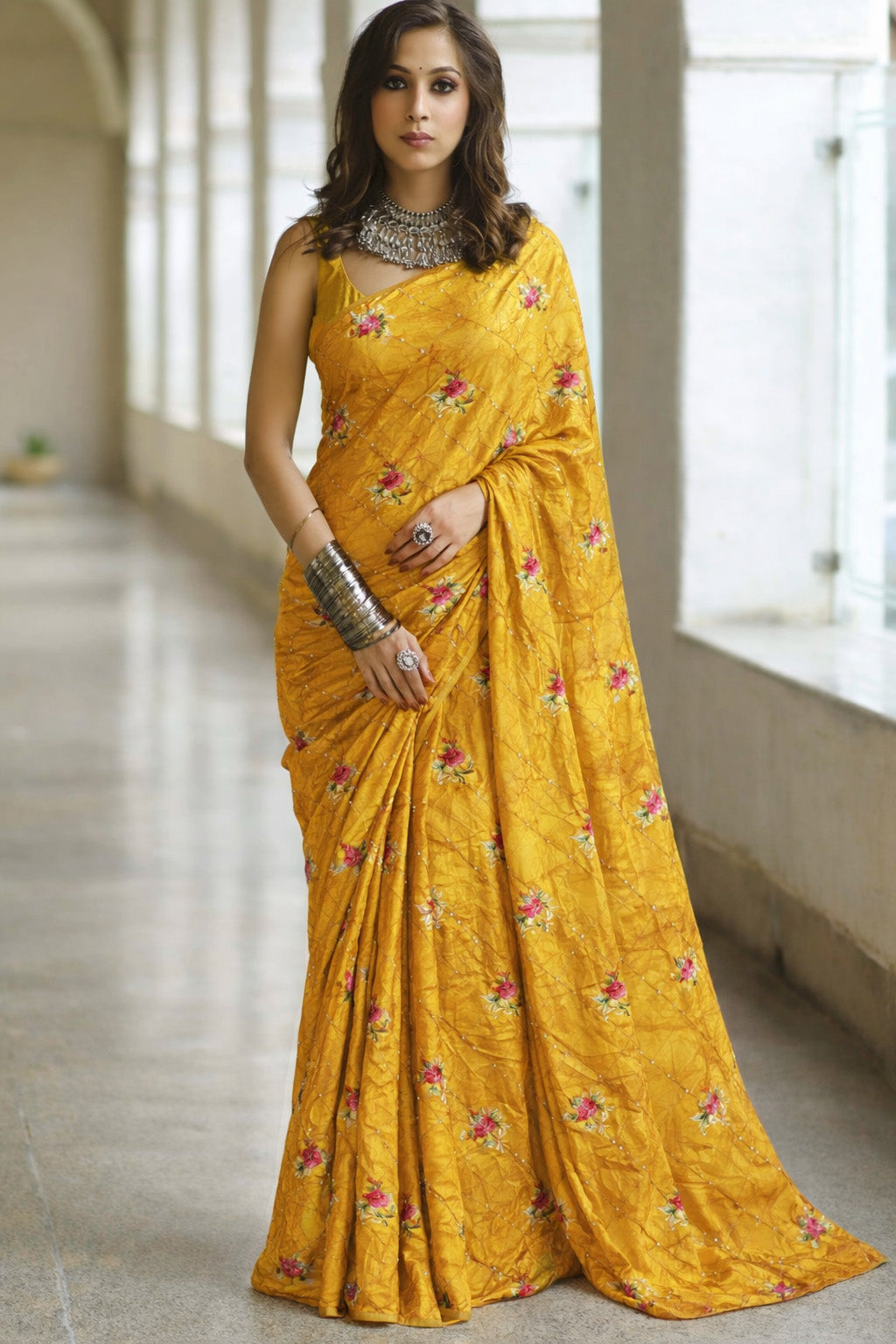 Pure Bandhani Meena Brocade