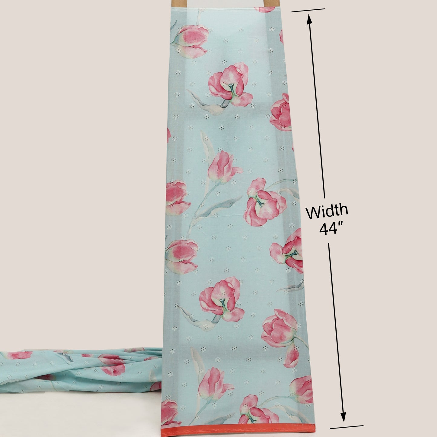 Cotton Chikan Print Embroidery Fabric
