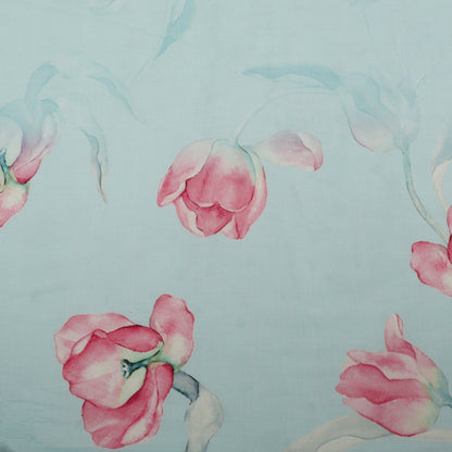 Cotton Chikan Print Embroidery Fabric