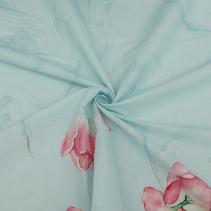 Cotton Chikan Print Embroidery Fabric