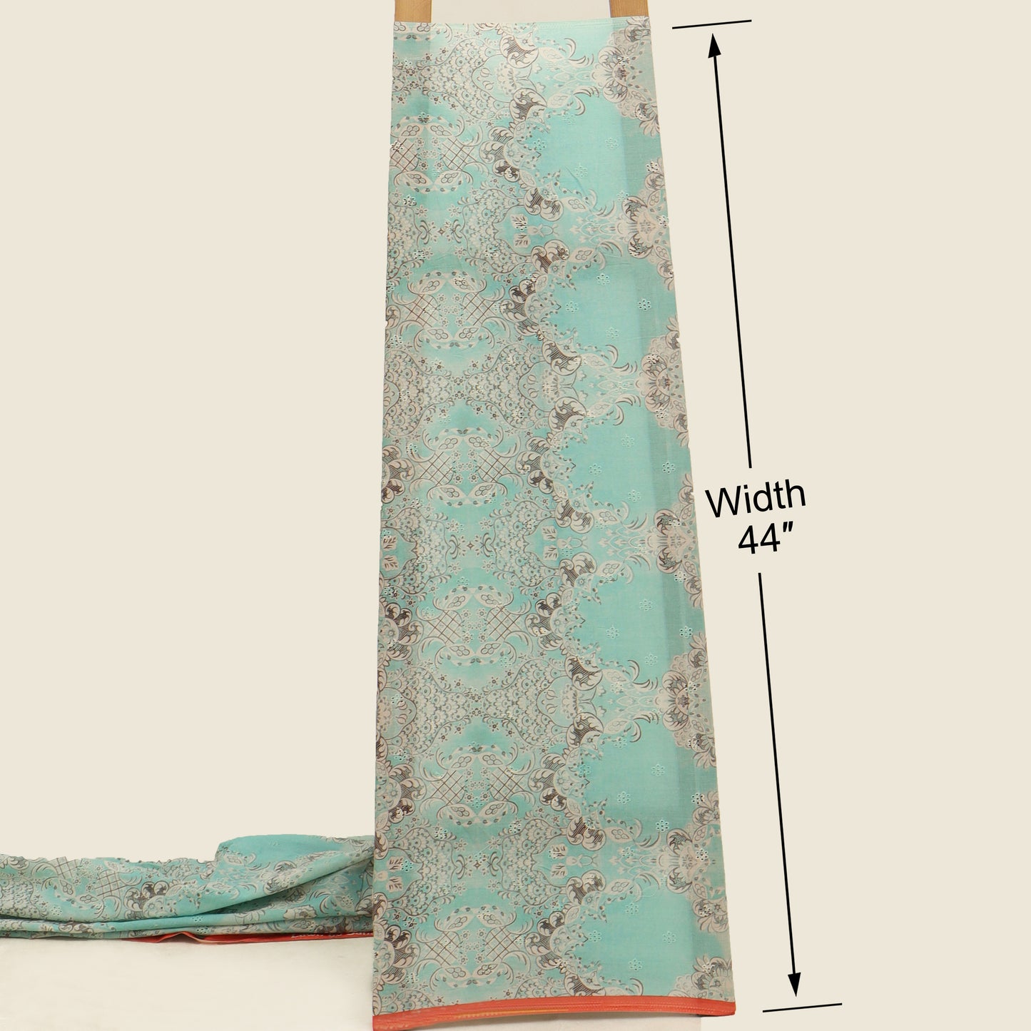 Cotton Chikan Print Embroidery Fabric