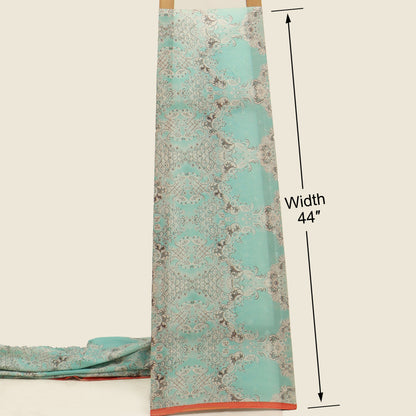 Cotton Chikan Print Embroidery Fabric
