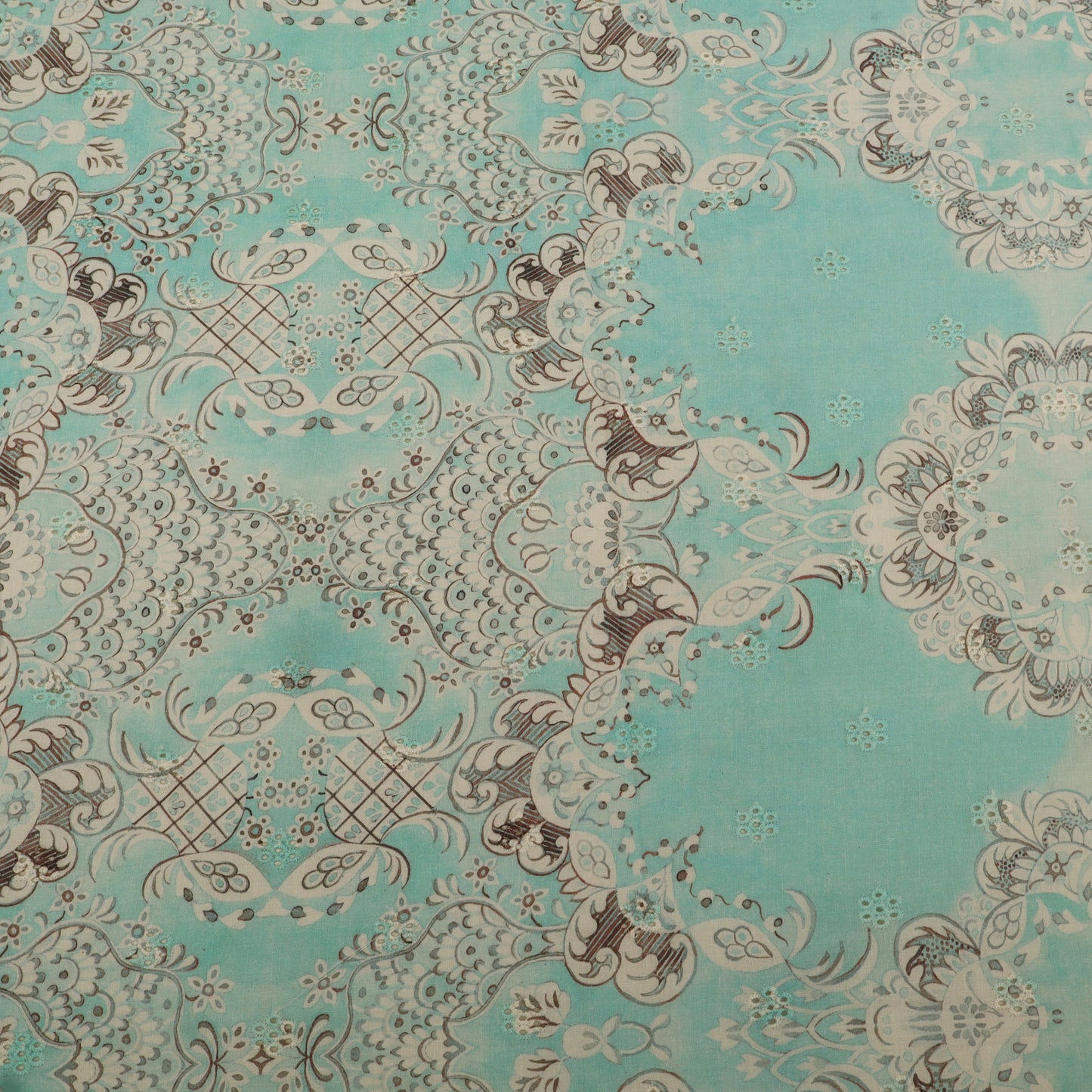 Cotton Chikan Print Embroidery Fabric