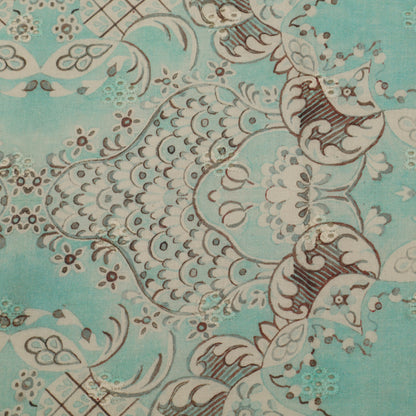 Cotton Chikan Print Embroidery Fabric