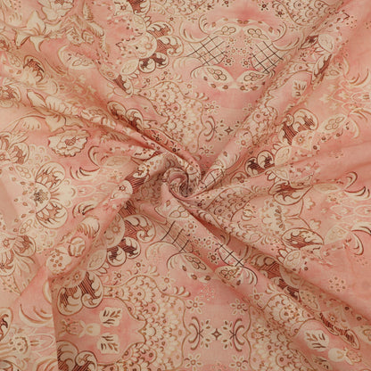Cotton Chikan Print Embroidery Fabric