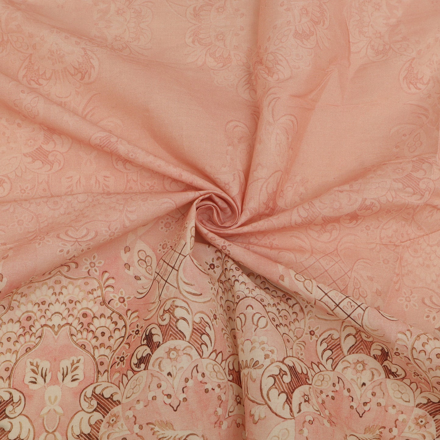 Cotton Chikan Print Embroidery Fabric