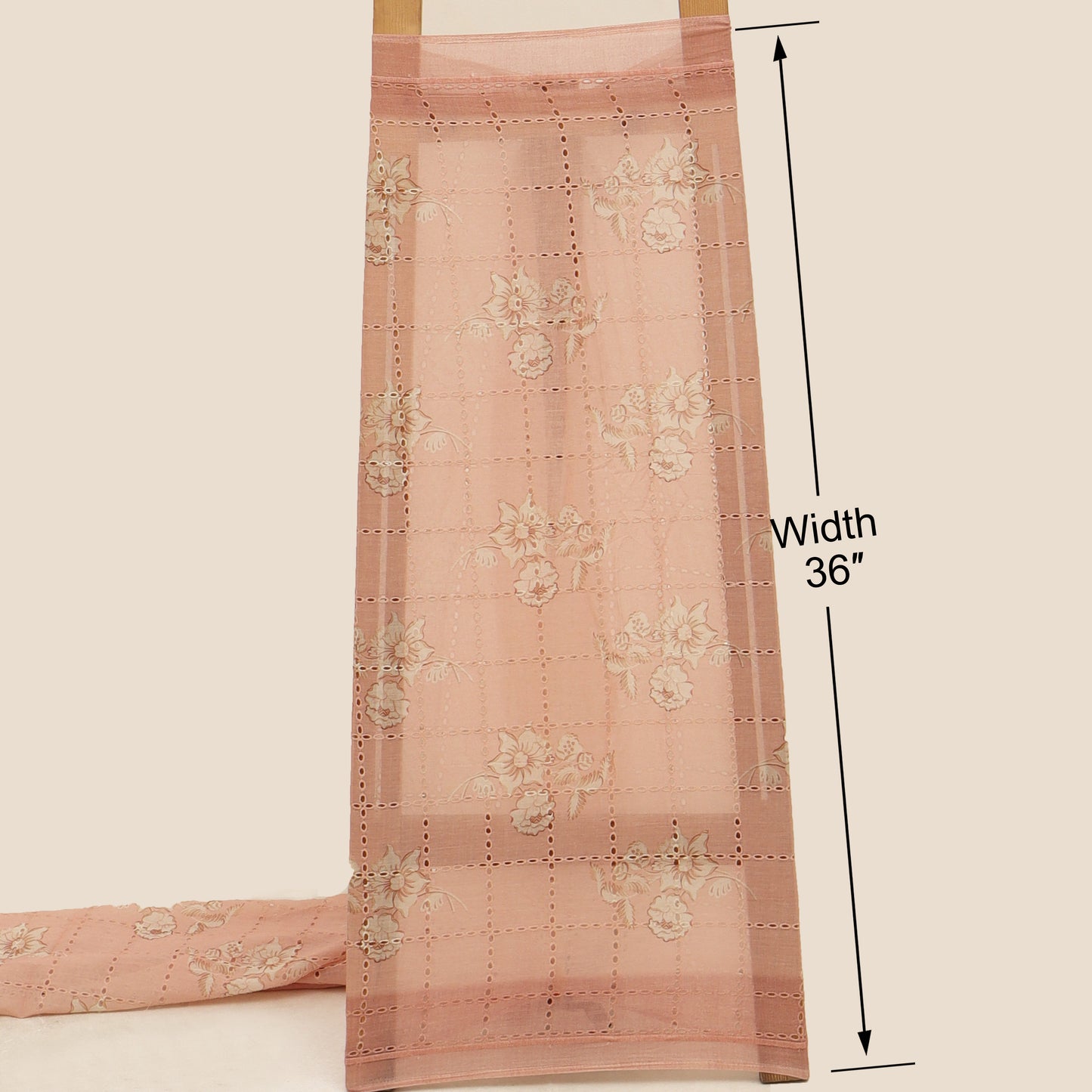 Cotton Chikan Print Embroidery Fabric