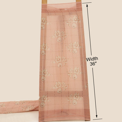 Cotton Chikan Print Embroidery Fabric