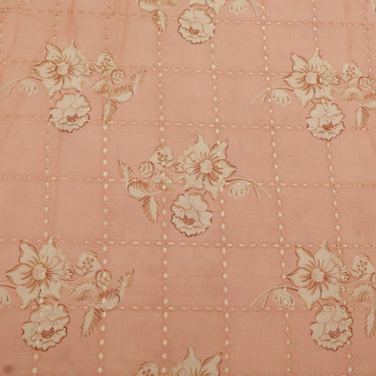 Cotton Chikan Print Embroidery Fabric