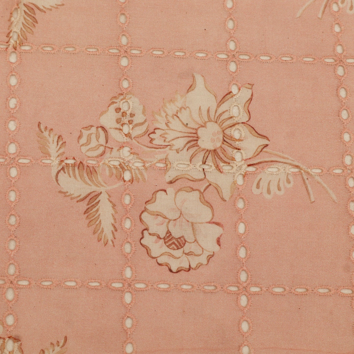 Cotton Chikan Print Embroidery Fabric
