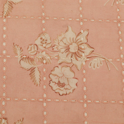 Cotton Chikan Print Embroidery Fabric