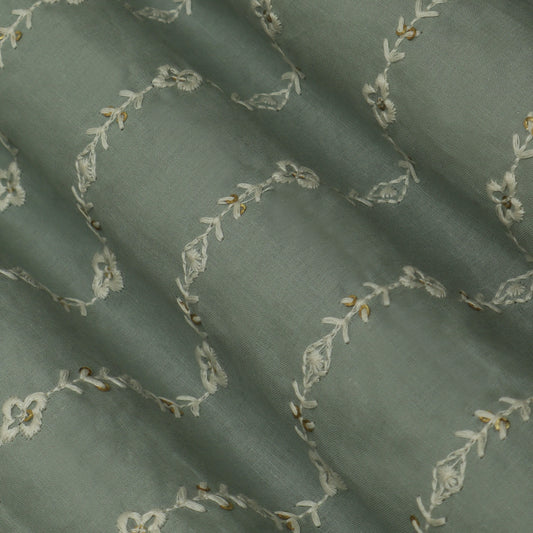 Sea Green Color Cotton Stripe Fabric