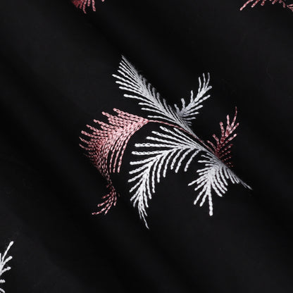 Black Color Cotton Embroidery Fabric