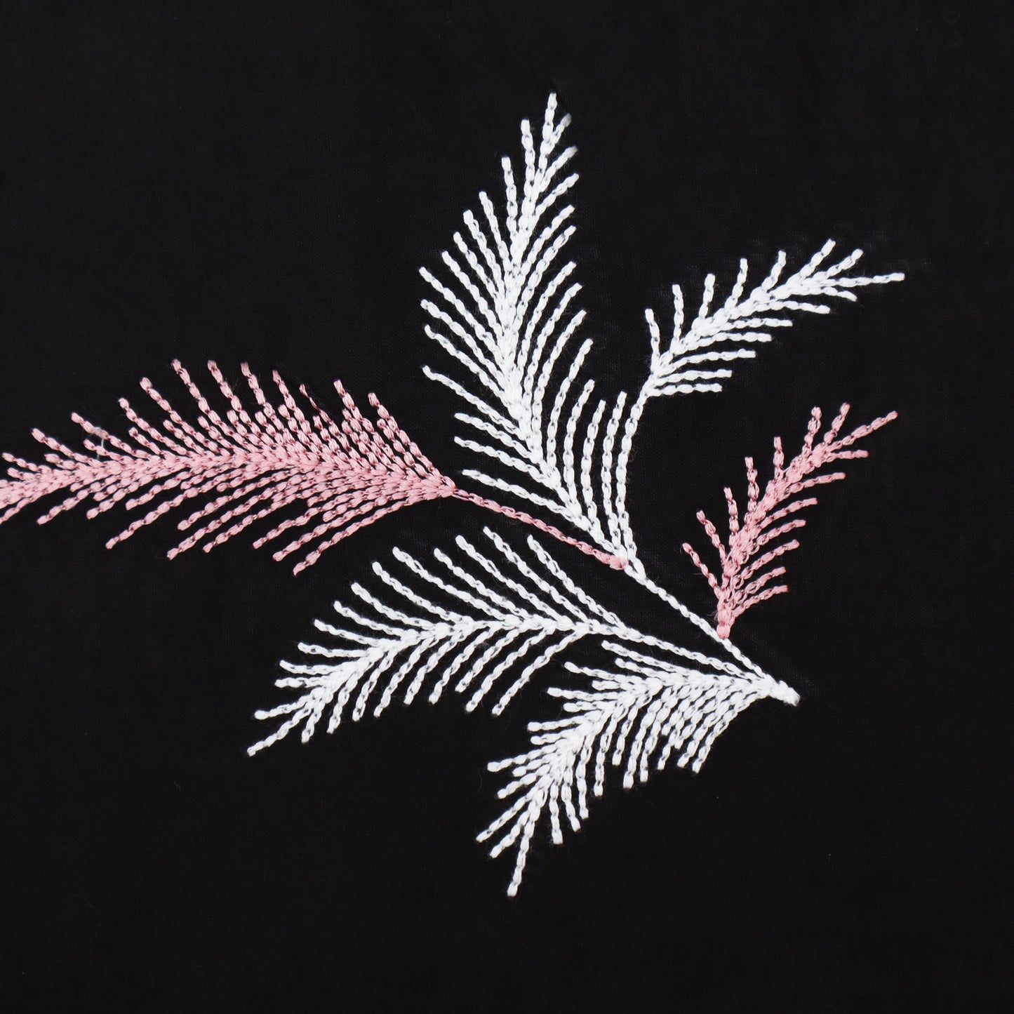 Black Color Cotton Embroidery Fabric