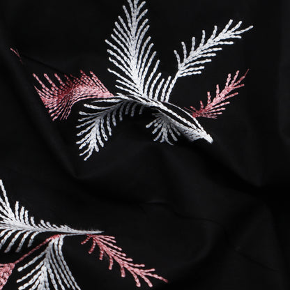 Black Color Cotton Embroidery Fabric