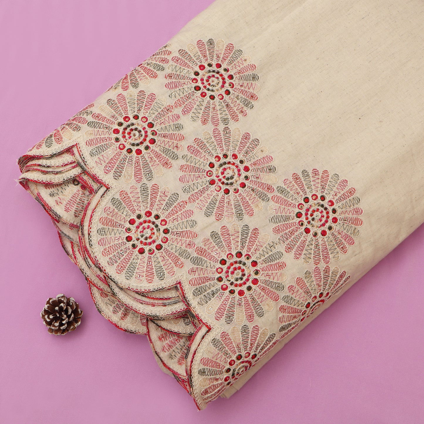 Cotton Print Embroidery Fabric