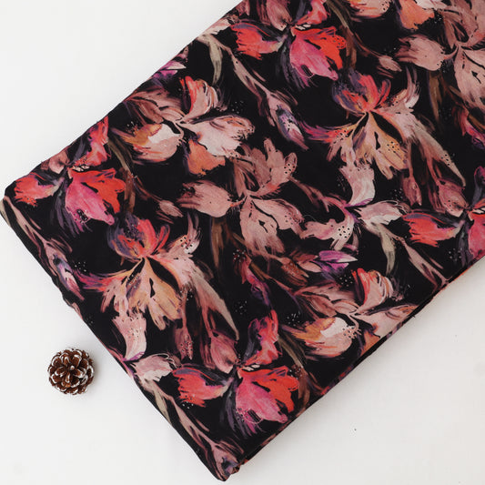 Cotton Chikan Print Embroidery Fabric