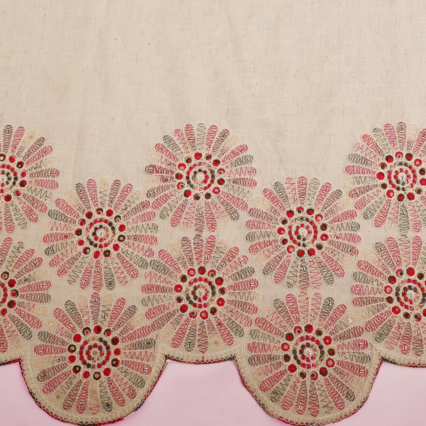 Cotton Print Embroidery Fabric
