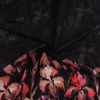 Floral patterned fabric with dark background