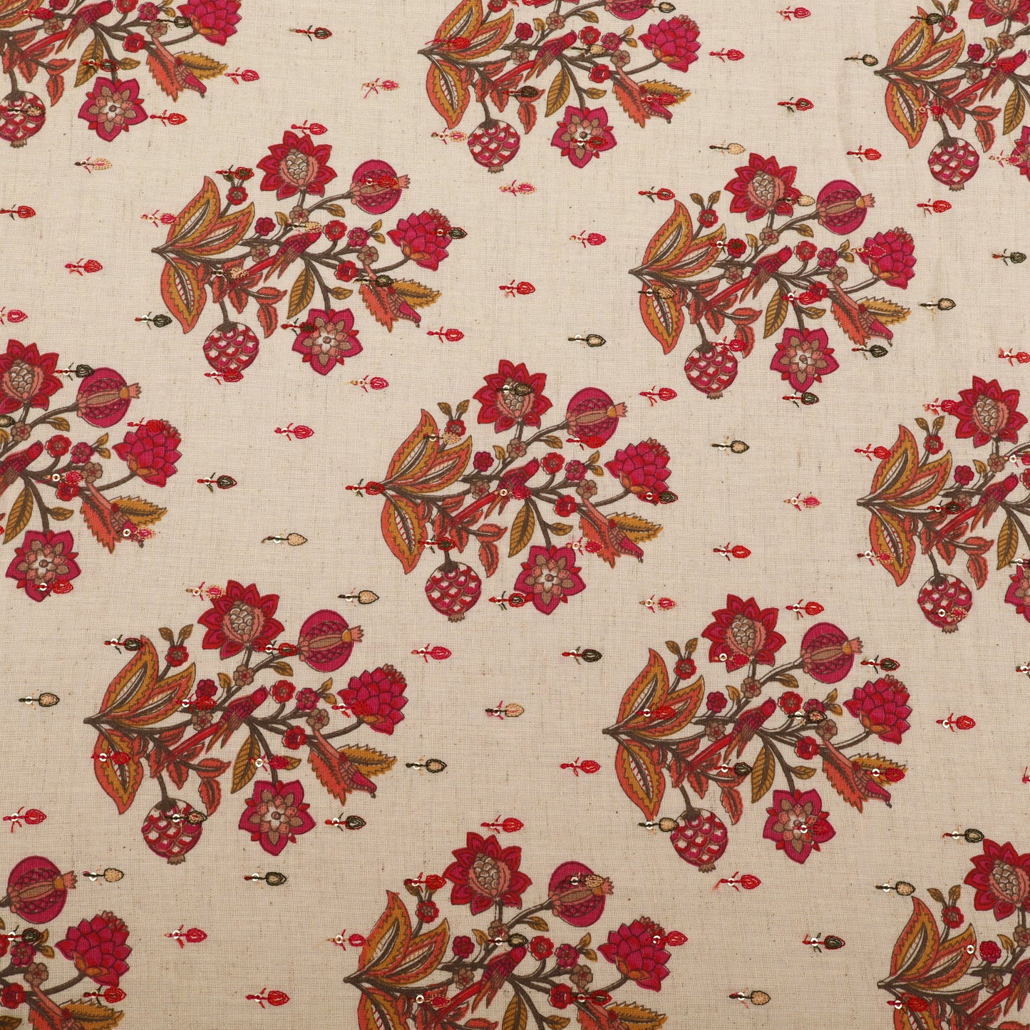 Cotton Print Embroidery Fabric