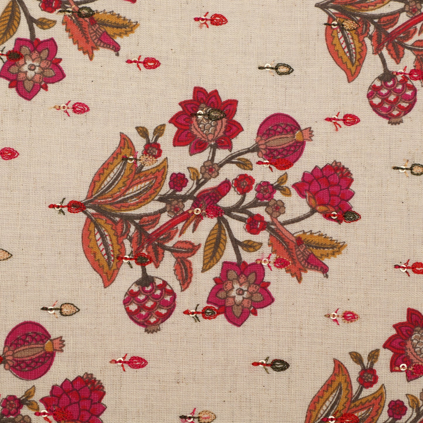 Cotton Print Embroidery Fabric