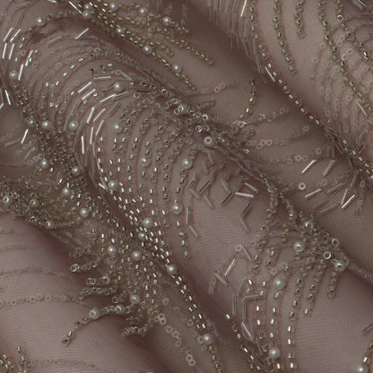 Onion Color Net Sequence Embroidery Fabric