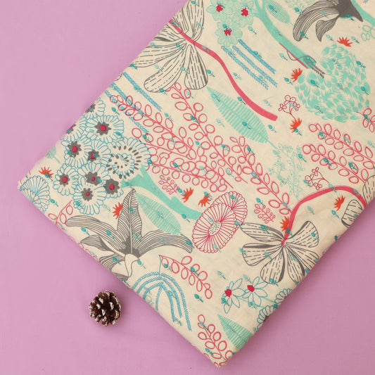 Cotton Print Embroidery Fabric