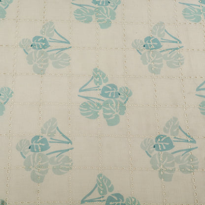 Cotton Chikan Print Embroidery Fabric