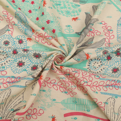 Cotton Print Embroidery Fabric