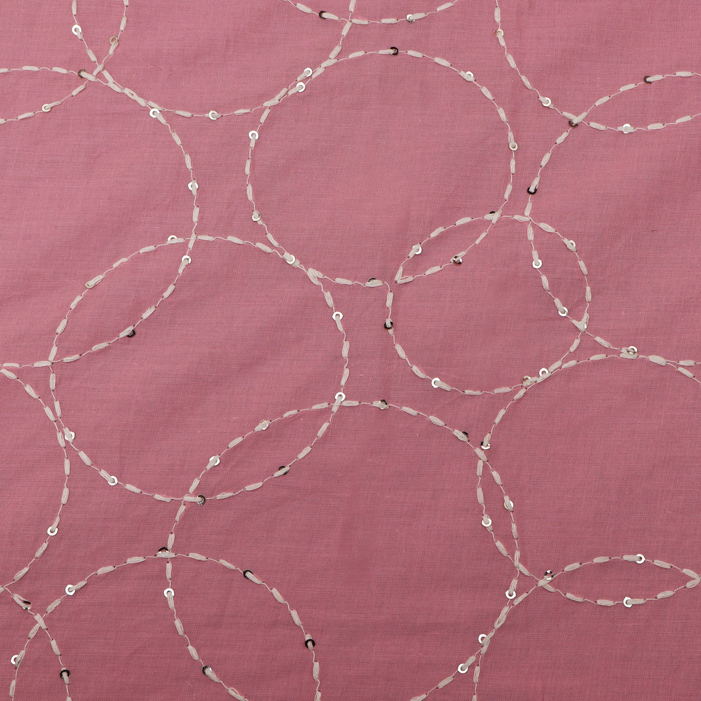 Pink Color Cotton  Embroidery Fabric