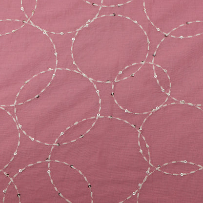 Pink Color Cotton  Embroidery Fabric