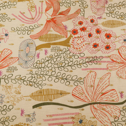 Cotton Print Embroidery Fabric