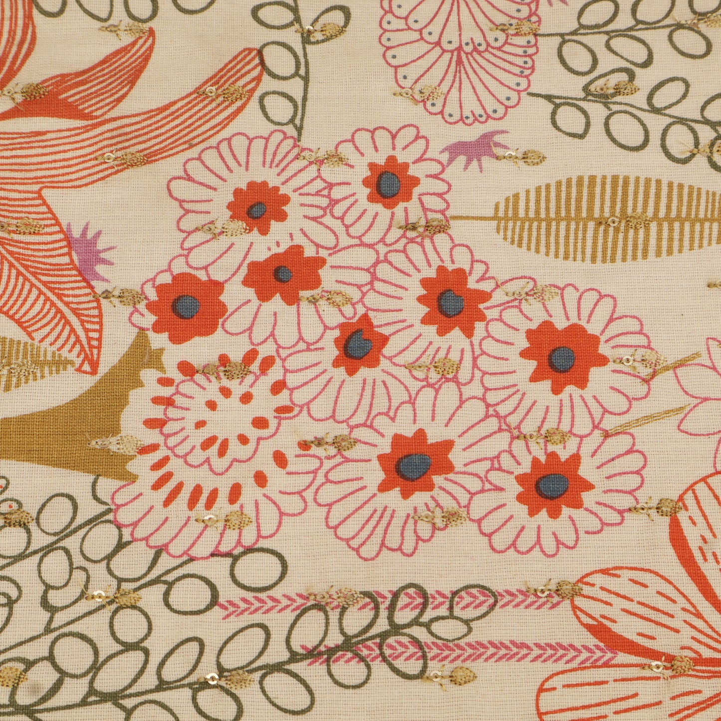 Cotton Print Embroidery Fabric