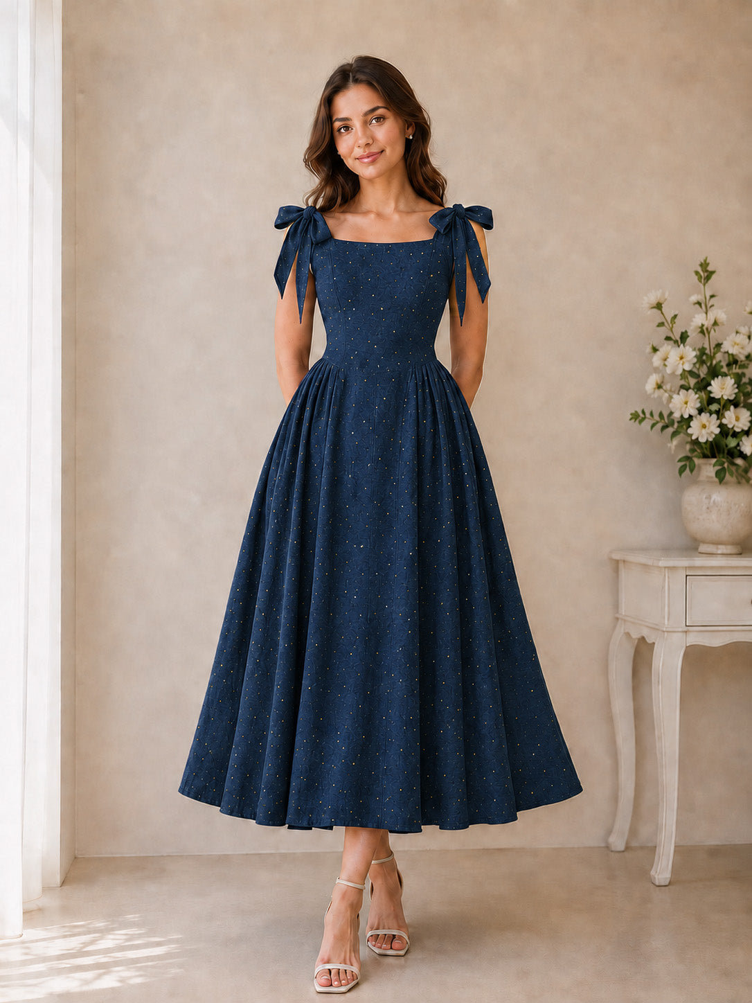 Denim Fabric with Swarovski