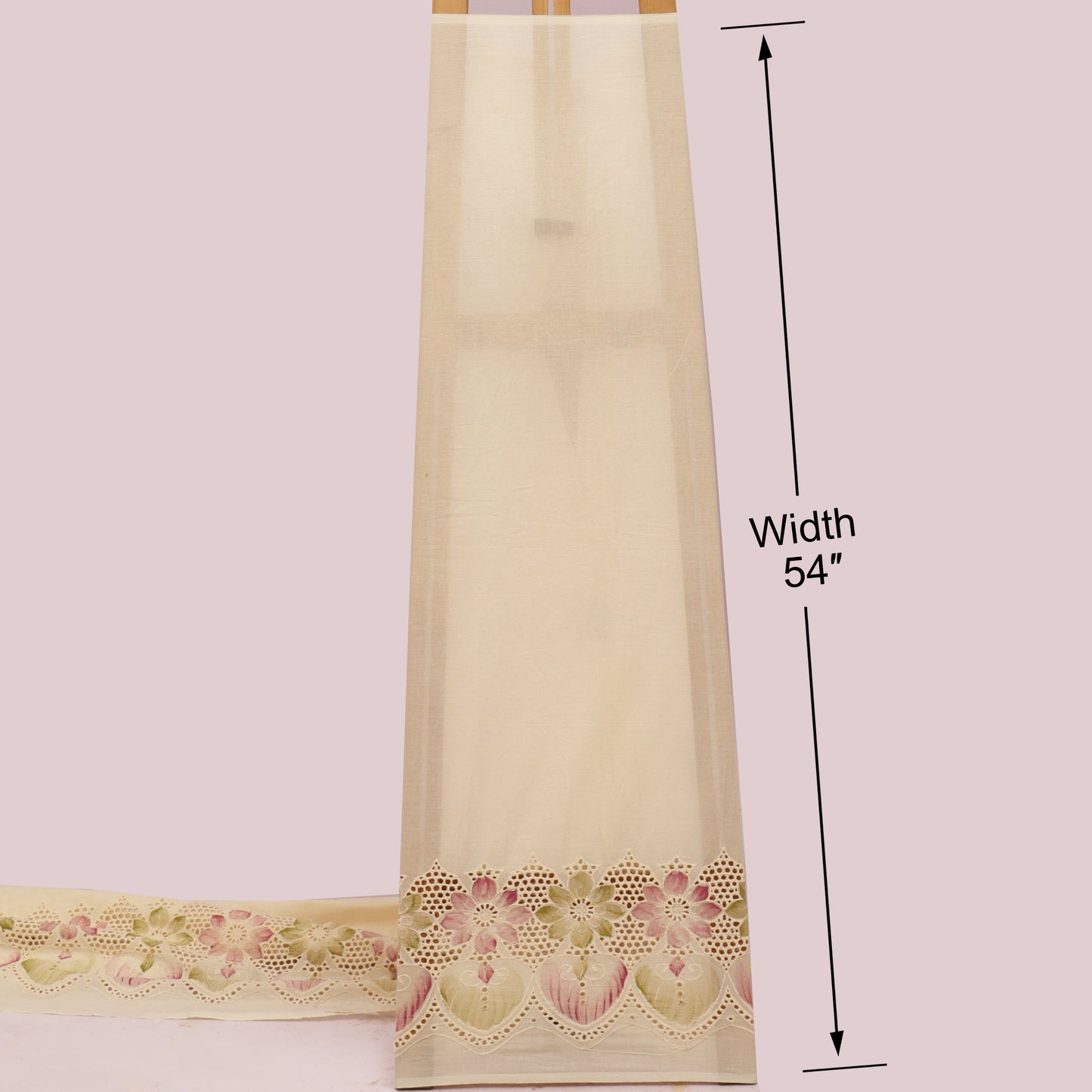 Cotton Chikan Print Embroidery Fabric