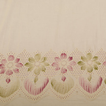 Cotton Chikan Print Embroidery Fabric