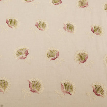 Cotton Chikan Print Embroidery Fabric