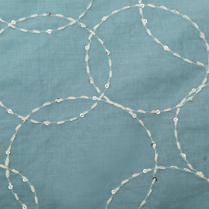 Sky Blue Color Cotton  Embroidery Fabric