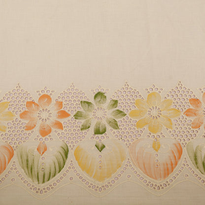 Cotton Chikan Print Embroidery Fabric