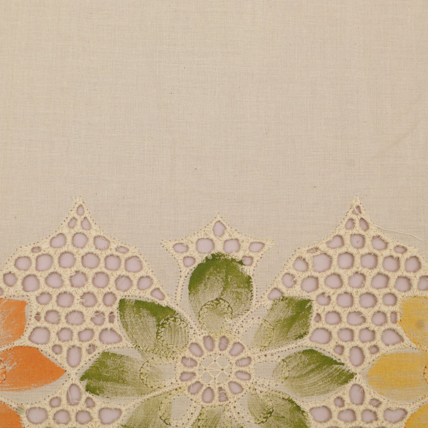 Cotton Chikan Print Embroidery Fabric