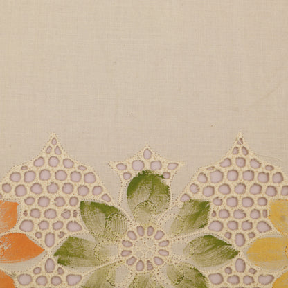 Cotton Chikan Print Embroidery Fabric